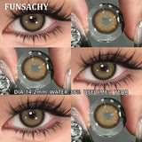Popxstar  2pcs Black Series Color Contact Lenses Natural Gray Eye Lens Beautiful Pupils Yearly Fashion Brown Softlens Cosmetics