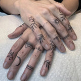 Popxstar  1 Sheet Herbal Finger Tattoo Sticker Waterproof and Long-lasting Temporary Tattoo