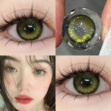 Popxstar 2Pcs Brown Colored Contact Lenses with Prescription Myopia Degree0.00-8.00 Nature Lens Eye For 2024 Year New Hot Sale