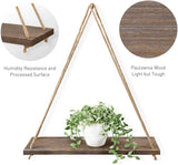 Popxstar Wooden Rope Swing Wall Hanging Plant Flower Pot Tray Mounted Floating Wall Shelves Nordic Home Decoration Moredn Simple Design