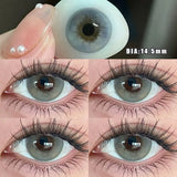 Popxstar  Colored Contact 2Pcs New  Lenses with Myopia Degree Grade 0.00- 8.00 Blue Green Beauty Pupilentes Soft Lens KSSEYE