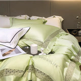 Popxstar  800TC Lyocell Eucalyptus Fiber Soft Silky Cool Feeling Bedding Set Glossy Duvet Cover Bed Sheet Sheet Pillowcases 4Pcs