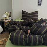 4Pcs Bedding Set Minimalist Color-Blocking Striped Bed Linen Double Bedroom Bedspread Sheets With Pillowcase Bedding Duvet Set