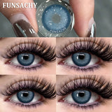 Popxstar  1 Pair Big Black Color Contact Lenses Natural Gray Lenses Blue Korean Eye Makeup Contacts Yearly Beauty Pupils Cosmetic