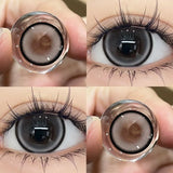 Popxstar 1Pair Myopia -0.00 to -8.00 Colour Contacts Lenses Natural Black Eye Lenses Beauty Pupil Blue Gray Lenses