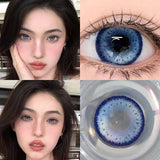 Popxstar  1Pair Green Color Contact Lens Pupils Nature High Quality Myopic Green Lens Blue  Eyes - 0.00 to- 8.00 Diopter Lenses