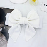 Popxstar  New Fashion Elegant Large Bow Elastic Belts for Women Wide Side Belt Dress Female Jeans Waistband Trouser Accessory