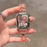 popxstar Laser Transparent Acrylic Strap for Apple Watch Band 42mm 46 41 38 45 44 49 40mm Women Bracelet for iWatch Series 10 9 8 7 6 5