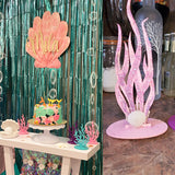 Popxstar 2Pcs Little Mermaid Theme Party Decorations DIY Felt Coral Table Ornament Under the Sea Girl Birthday Party Supplies Baby Shower