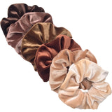 Popxstar Accessories Scrunchies Hair Scrunchy Headband Women Ties Velvet Solid Color Ponytail Holder Headwear Elastic Ties Bands Set