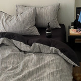 4Pcs Bedding Set Minimalist Color-Blocking Striped Bed Linen Double Bedroom Bedspread Sheets With Pillowcase Bedding Duvet Set