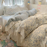 popxstar Korean Style Bedding Set with Pillowcase bed sheet Single Full Size Bed Linen Duvet Cover Set Queen/King Double Comforter Cover