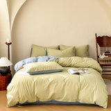 New 100% Cotton Bedding Set 1pc Duvet Cover and 2pcs Pillowcases  Plaid Soft Skin Friendly Bedding Single and Double King Size