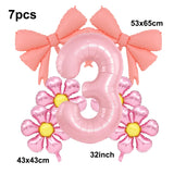 Popxstar  5pcs Bow Balloon Birthday Decorations Bow Tie Pink Balloon Bow Balloon Wedding Bride Shower Birthday Girl Decoration Bow Balloon