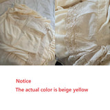 Popxstar  Vintage French Style Princess Lace Ruffles Carved Velvet Bedding Set Duvet Cover Bed Sheet/Fitted Sheet/Bed Skirt Pillowcases