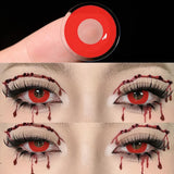 Cosplay Contact Lenses Sharingan Cosmetics Red Contact Lenses Halloween Big Eyes White Lenses Cosplay Black Lenses 15.0mm