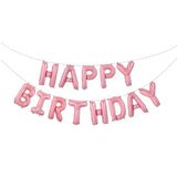Popxstar  13pcs White Happy Birthday Balloon Foil Letter Ballons Baby Shower Kids Birthday Party Decoration Adult Balloon Banner Globos