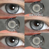 Popxstar  2PCS New Gray Prescription Contact Lenses Fashion Pupils Cosmetics Eye Color Lenses Myopia Colored Contact Lenses Brown