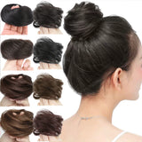 Popxstar Synthetic Hair Bun Curly Straight Hair Messy Bun Scrunchies Updo Hair Bands Elastic Band Hairpieces for Women Volume Fringe Fake