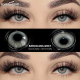 Natural Gray Contacts Colored Contact Lenses Soft Beautiful Pupil Blue Eye Contacts Yearly Colorful Lenses 2pcs/Pair
