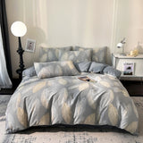 Nordic Style 100% Cotton Duvet Cover Set 1 Duvet Cover 2 Pillowcase Plaid Print Bedding Standard Size Bedroom Decoration