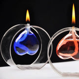 Popxstar  Creative Transparent Glass Love Oil Lamp Room Decoration Table Lamp Wedding Desktop Decoration Candle Holder Smoke Free Oil Lamp