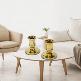 Popxstar 2pcs Taper Candle Holders Candlestick Silver Gold Rod Wax Base For Wedding Party Festival Candlestick Home Decor Candle Holders