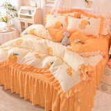 Popxstar Fruit Bedding Sets Bed Skirt Set Duvet Cover Double Full Queen Quilt Cover Bedclothes Bed Linen Avocado Duvet Cover Sets