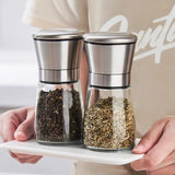 Popxstar  Black Pepper Grinder 304 Stainless Steel Manual Spice Grinder Medium Solid Particles Grindor Household Seasoning Bottle Gadget