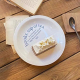 Popxstar Ele White Cerc Western Dinner Plate with  Knot Simple Design Oval ape Fi Plate Home Use Cake Serving Di