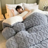Popxstar New Super Thick Winter Warm Blanket for Bed Artificial Lamb Cashmere Weighted Blankets Soft Comfortable Warmth Quilt Comforter