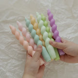 Popxstar Ins Style Spiral Long Rod Candle Scented Candle Aromatherapy Soy Wax Candles Wedding Birthday Candle Party Home Decoration