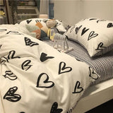 Popxstar Ins Pink Flowers Bedding Set Flat Bed Sheet Duvet Cover Twin Full Queen Nordic Bed Linen Boy Girl Bedding Sets Flower Cherry
