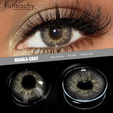 Popxstar  1 Pair Colored Contact Lenses for Eyes Brown Fashion Cosmetic Lenses Gray Pupils Natural Eye Contacts Women Eye Makeup