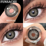 1 Pair AUDREY Contact Lenses for Eyes Colored  Softlens Beautiful Pupils Daily Wear Natural Brown Gray Lens Yearly Use