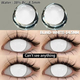 Popxstar  Cosplay Color Contact Lenses for Eyes Anime Eye Lens 1Pair White Black Lenses Contact Lenses Cosmetic Color Lens Eyes