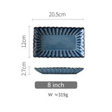 Popxstar  European Ceramic Tableware Set Blue Chrysanthemum Shape Rice Soup Bowl Dish Fruit Plate Creative Retro Kitchen Utensils