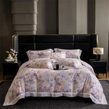 Popxstar  Premium 100% Cotton Brushed Bedding Set Flowers Prints Oil Painting Style Duvet Cover Flat/Fitted Bed Sheet Pillowcases 4Pcs