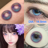 Popxstar  2pcs/pair Colored Contact Lenses Blue Cosplay Lens Dream Core Purple Lens Green Halloween Lens Fashion Color Beauty Lens