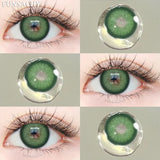 Popxstar  1pair Colorcon Contact Lenses Green Color Lens Natural Brown Eye Contacts Gray Pupils Beautiful Cosmetic Yearly Lenses