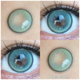 Popxstar 1 Pair(2pcs) Myopia Contact Lenses for Eyes Pupils Prescription Lenses With Diopters Fashion Blue Green Eye Color Lenses