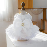 Cute High-end Formal Dress Pet Clothes Puff Chiffon Skirt Wedding Dress for Dogs Skirt Princess Dog  York Clothes Pet Cat Dress