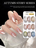 Autumn Winter Blue Black Red Glass Bead Crystal Cat Eye Gel Nail Polish New Whitening High Density Sparkling Nail