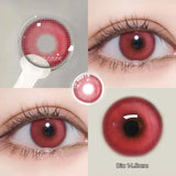 Popxstar  2PCS(1 Pair) Myopia With Diopter Colorful Cosplay Contact Lenses For Eyes Yellow Blue Red Green Halloween Lenses Yearly