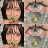 1 Pair Korean Pink Lenses Colored Contact Lenses with Degree Myopia Lenses Butterfly Series Lens Natural Fashion Lens