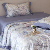 Luxury 100% Lyocell Floral Pattern Summer Blanket Set or 1Pcs Natural Eucalypthus Fabric Cooling Quilt Silk Filling Comforter