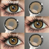 1 Pair Black Lenses Natural Contact Lenses for Eyes Eye Contacts Brown Gray Lenses Yearly Cosmetic Women Lens
