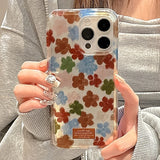 Popxstar  Vortex Shell IND Green Blue And Red Flowers Designed Phone Case For iPhone 17 16 15 14 Pro Max 13 12 11 XS XR 7 8 Plus 16e Cover