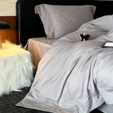 Popxstar  4Pcs Solid Color Egyptian Cotton Brushed Hotel Style Bedding Set Duvet Cover Bed Sheet/Fitted Sheet Pillowcases Home Textiles