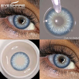 Popxstar Colored Contact Lenses for Eyes 1Pair/2Pcs Yearly Natural Blue Lenses Cosmetic Soft Beautyful Pupils Gray Eye Contacts